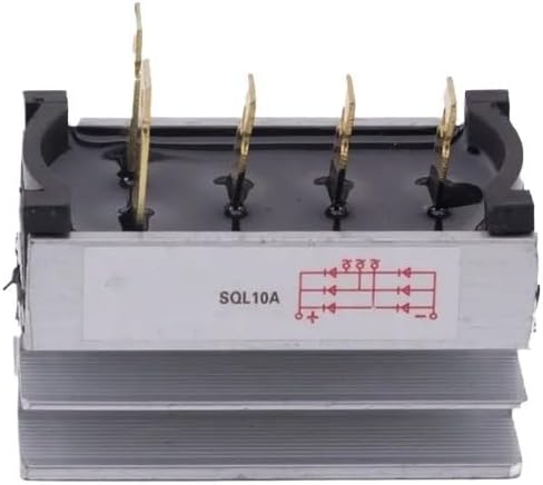 SQL10A Three Phase Diode Bridge Rectifier 10A 1000V Replacement for Full Wave Diode Module 5 Terminal Heatsink Shape