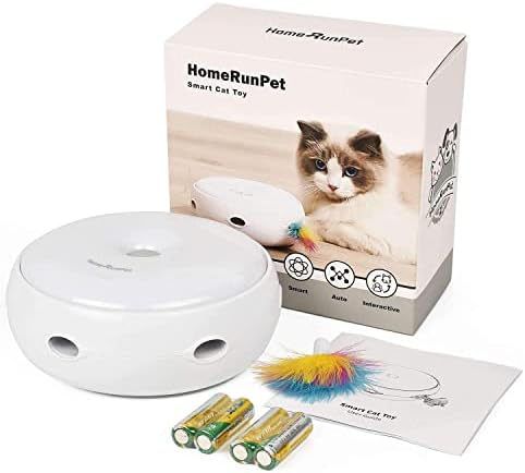 PETTOM Interactive Cat Teaser Toy 2022 UPGRADE Version, Electronic Auto Random Rotating Feather, Three Modes plus Day & Night Sensor, Pet Entertainment Stimulate Cat Senses