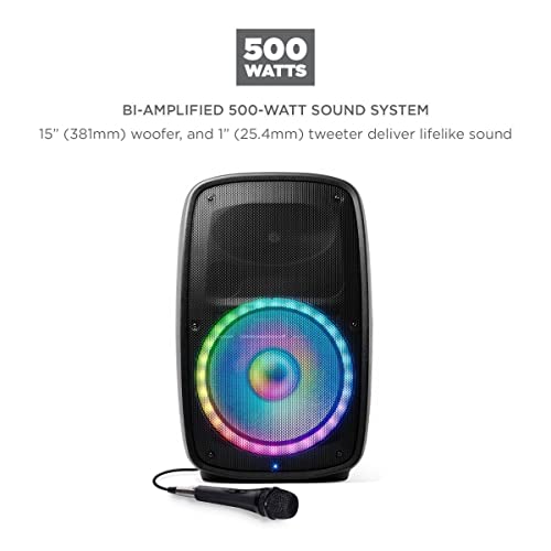 Ion Audio Total Pa Glow 500-Watt Bluetooth Party Speaker - Rich Immersive Audio, Punchy Booming Loud, Clear Stereo Sound With Led Party Lights And Microphone (Renewed) (Total Pa Glow Max) #TOP5