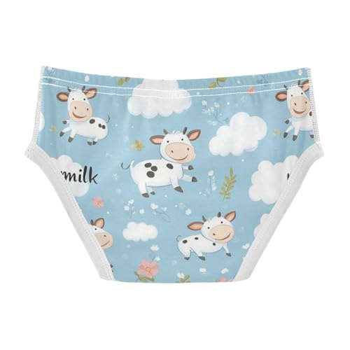 Wusikd Cute Flying Cows Boys' Underwear Cotton Clouds Flowers Boys Briefs Soft Toddler Underwear 2T2