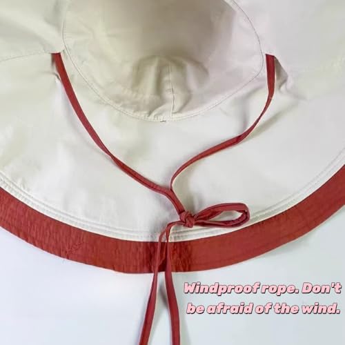 Chapéu de sol feminino de aba super larga de algodão flexível com borda com fio reversível embalável