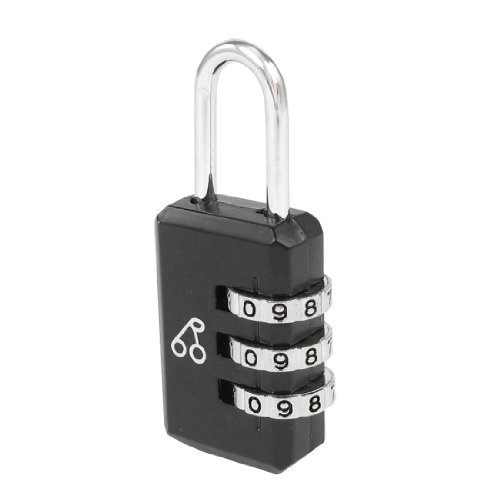Image of Aexit Black Metal Padlocks & Hasps 3 Digital Number Resettable Combination Locks 2 inch Long Combination Padlocks for Luggage