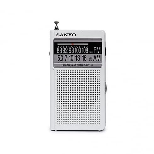 Radio SANYO KS101P Transistor Am/FM Plata. Dial con Números Grandes.