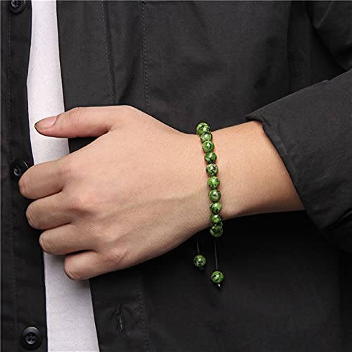 Bracelet jaspe multicolore 8mm réglable fini les bijoux trop grands - 5