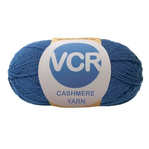 Image of VCR Navy Blue Cashmere Knitting Yarn, 100 Grams Hank, 265 Meters Length, Acrylic 75% and Nylon 25%, Soft Crosia Thread for Crochet and Knitting, Suitable for Sweaters, Pullovers and Jackets
