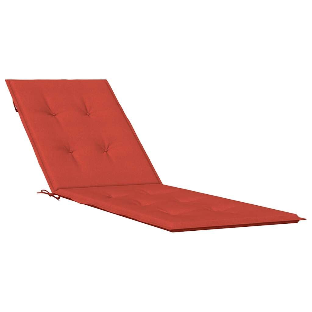 Cojín para tumbona y silla de jardín color rojo con relleno de espuma de 180x50 cm