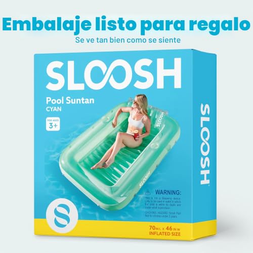 Miniatura 9 de Sloosh Gonflable Bronzage Piscine Chaise Longue Flotteur Pour Adultes, 70 X 46 1.78m 1.16m Grand Bain De Soleil Flotteurs De Piscine Lit De Bronzage Gonflable Radeau De Piscine Lounge Floatie