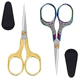 Embroidery precision scissors-Glexal 5 Inch Vintage Scissors-2 pack,Ultra Sharp Blade Shears,scotch...