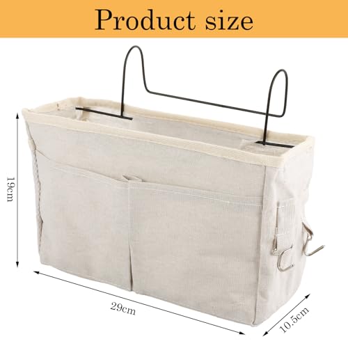 ASelected Bett Organizer zum Einhängen Betttasche zum Einhängen mit Drahtrahmen Schlafsaal Bett Organizer Multifunktionale Bett Tasche für Buch Magazin Handy Kopfhörer Bett Aufbewahrung