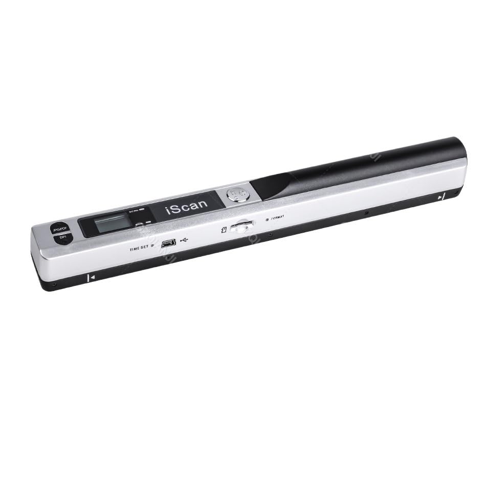 A4 Document Portable Scanner New Creative Handheld Mobile iScan 900 DPI USB 2.0 LCD Display Support JPG/PDF Format(BK Add 32G TFCard)