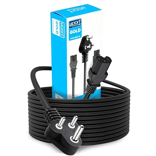 Storite UPort 1 Pack 1.8 Meter Power Cable for PC 3 Pin PC Power Cable 18AWG IEC Mains Kettle Lead Replacement for Desktop/Monitor/Printer - Black