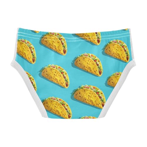 Wusikd Cute Tacos Blue Boys' Underwear Cotton Yellow Boys Briefs Soft Toddler Underwear 2T2