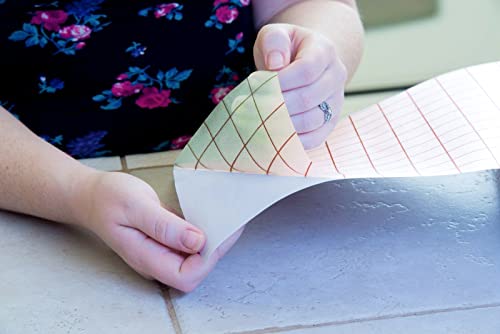 Kassa Vinyl Transfer Adhesive Tape Roll With Alignment Grid, Clear Paper 12" X 12 Feet For Cutting Machines, Customizable Clear Vinyl Transfer Tape Roll Includes 5 Black Vinyl Sheets, Medium Tack #TOP3