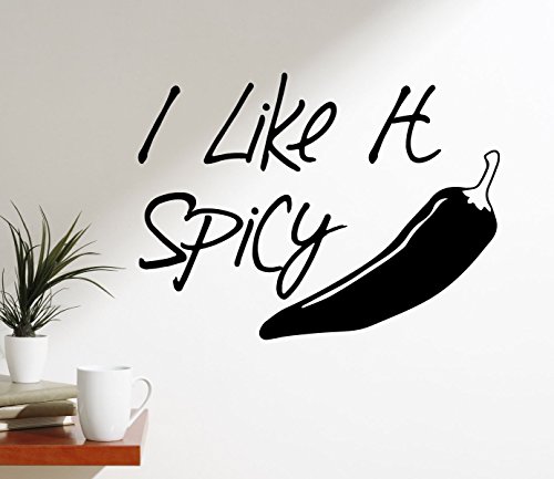 Kitchen Wall Decals "I Like It Spicy" Chili Pepper Vinyl Home Wall Decor #TOP3