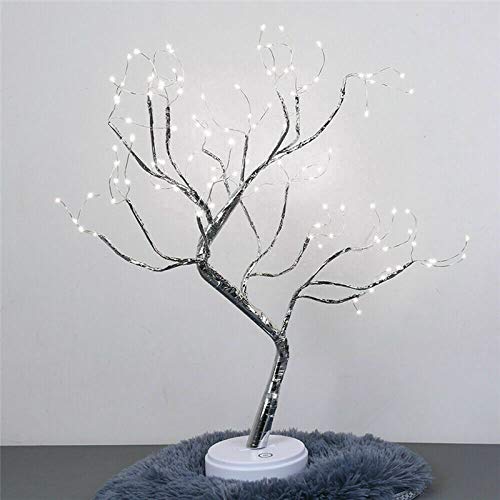 Soekodu Lumière Bouleau Noël, 108 LED Lampe Bonsaï Arbre Bouleau éclairé USB ou Interrupteur Tactile à Piles Fil Cuivre Branche Arbre Lumières pour Décoration Intérieure Maison (Lumière Blanche)