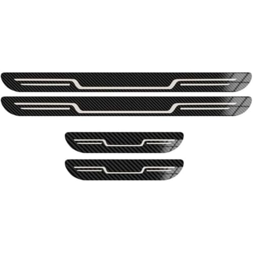 EumixirS 4 PCS Stainless Steel Door Sill Protectors for VW Amarok II Pick-up 2022-2025, Anti-Scratch Non-Slip Rust-Proof Wear-Resistant Welcome Pedal,Carbon Fiber Texture