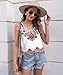 Disamer Womens Tank Tops 2026 Loose Fit Casual Summer Spaghetti Strap Trendy Spring Cute Lace Sleeveless T Shirts,Flower Vine Red,Large