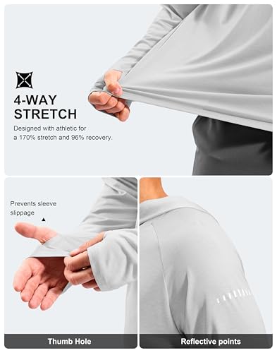 Image of Men's Sun Protection Hoodie Shirts Long Sleeve UPF 50+ Swim Shirts for Men Rash Guard Fishing Shirt Quick Dry