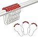 Amazer Shower Curtain Hooks Rings, Stainless Steel Shower Curtain Rings and Hooks for Bathroom Shower Rods Curtains-Set of 12-Red