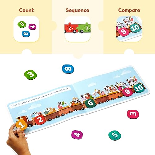Image of Farmyard Math Magic! 123 Ride with Animals: Three-way Puzzle Magic! Count & Identify Numbers by Assembling Wagons, Loading Animals & more | Puzzles for Learners | Birthday Gifts for Kids By LoveDabble