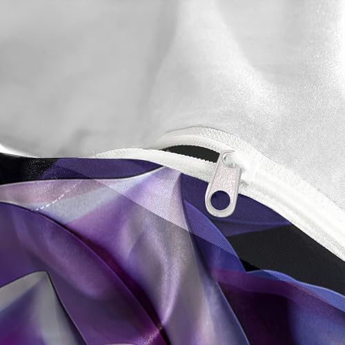 Housse de couette microfibre résistante anti-plis fleurs violettes 200x200 - 8
