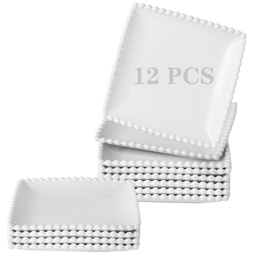 El Mejor Listado de Crisa saltillo disponible en línea para comprar. 44 OMAYKEY - Juego de 12 platos de postre de cerámica de 6 pulgadas, platos de ensalada pequeños, platos de porcelana cuadrados para aperitivos, platos de cena para tartas y...