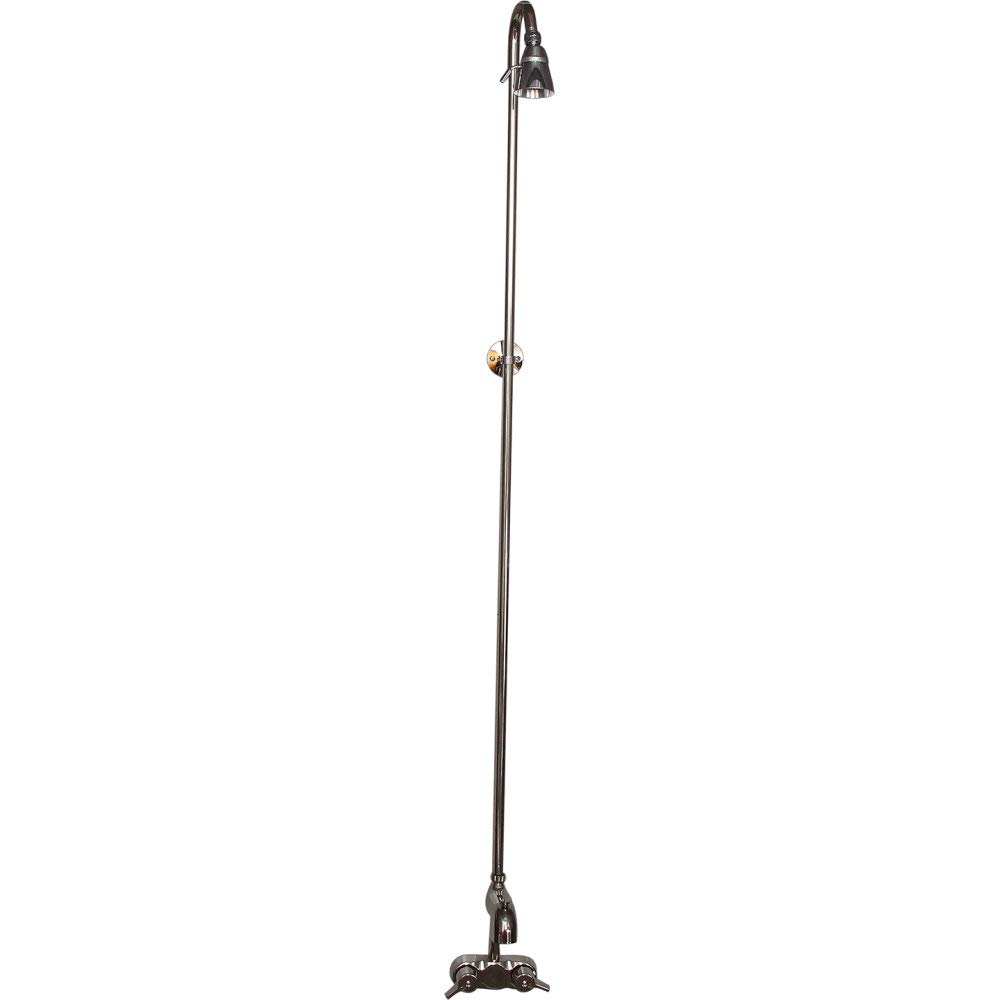 Barclay 4199-PN Diverter Bathcock with Code Spout with Metal Lever Handles, 56" Riser, Polished Nickel