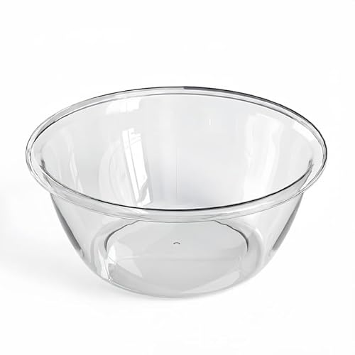 MIRIAM SONG Plastic Wash Basin, Multifunctional Foot Soak Tub & Dish Pan, Durable PET Material, Space-Saving Round Design for Shower, Kitchen, Bathroom, Dorm Use (Large Clear)