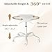 OmySalon Vanity Stool with Wheels, Adjustable Rolling Swivel Stools, Roll Around Small Chair for Makeup Hair Stylist Tattoo Nail, PU Leather for Beauty SPA, Barbershop, Bar, Office, White