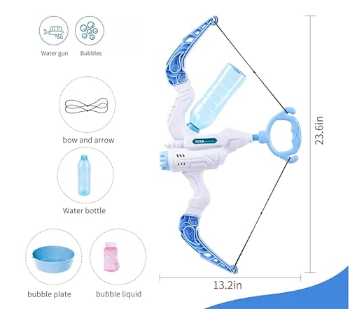Image of TOTA 2-in-1 Xbow Water Pichkari and Bubble Gun | Big Holi Pichkari with High Pressure Mechanism for Long Throw | Includes 4 Vibrant Holi Colours + Bubble Solution (Random Colour)