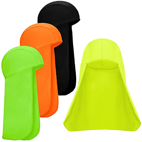 Geyoga 4 Pcs Hard Hat Sun Shade Cooling Skull Cap Sun Construction Neck Protector Quick Dry Neck Shade for Women Men Outdoor(Assorted Colors)