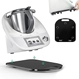 Aiuuee Planche Coulissante pour Thermomix TM6 TM5, Planche Support pour Thermomix tm6 avec 2 Roues Universelles, Acrylique Planche pour Thermomix, Plateau Coulissant pour Robot de Cuisine(Noir)