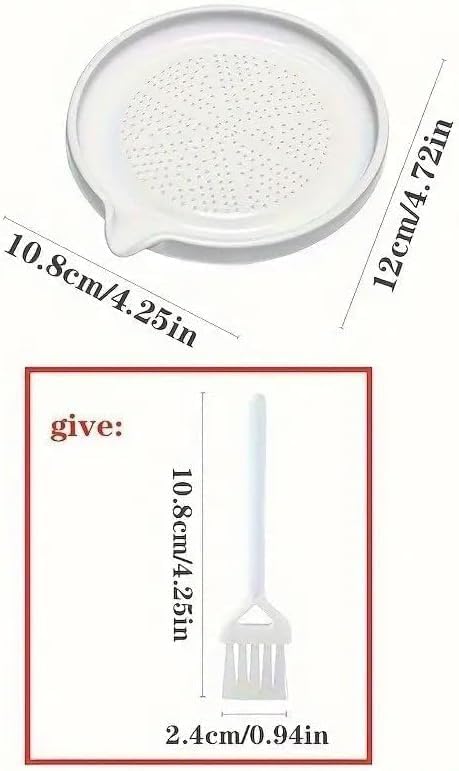 Image of Ceramic Garlic Grater Plate with Brush Manual Crusher Grinder Tool for Ginger, Garlic, Turmeric, Nutmeg, Fruits & Vegetables Durable, Easy to Clean, Non-Slip Kitchen Utensil (1)