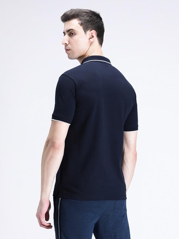 Image of CROCODILE Men Solid Polo T-Shirt | 100% Cotton | Short Sleeve | Slim Fit | Button Placket White