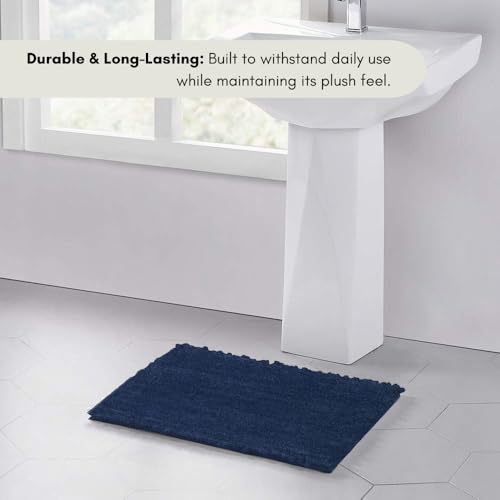 Image of VASAC Carpet for Hallway, Kitchen, and Modern InteriorsCarpetCozy Shag Runner for Living Room, Bedroom & Office Decor ETC Size 16x24 Inch, Patten-Solid Blue