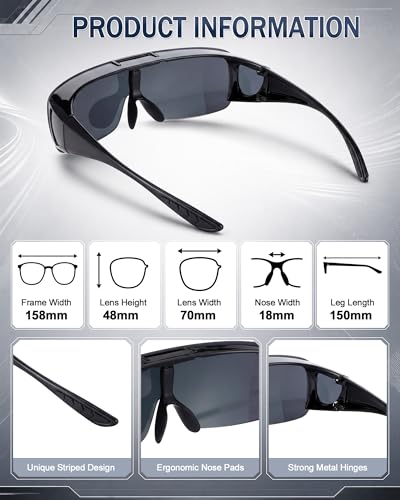 Image of Frienda 3 Pcs Flip Glasses Polarized Sports Sunglasses Cover-up Tac Sunglasses for Men Women Driving Fishing