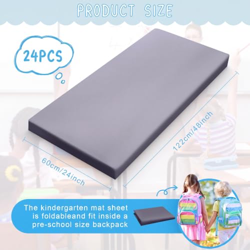 Image of VitalCozy 24 Pcs Daycare Cot Sheets for Sleeping Bulk 48 x 24 Inch Standard Size Preschool Soft Breathable Nap Rest Mat Crib Sheet for Kids Baby Boys Girls (Gray)