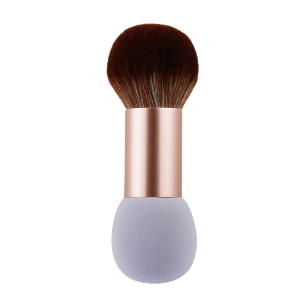 Double-Ended Purple Artificial Fiber Blush Brush and Sponge Powder Brush, Multi-Functional Cosmetics Tool for Loose Powder and Blush Application, Professional Makeup Supply for