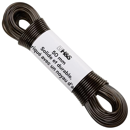 H&S Etendoir Linge Exterieur - Corde a Linge de 50m en Acier Solide et Épais - Étendoir à Vêtements et Draps en Extérieur - Sechoir Fil Cable avec Tendeur pour Etendage Camping