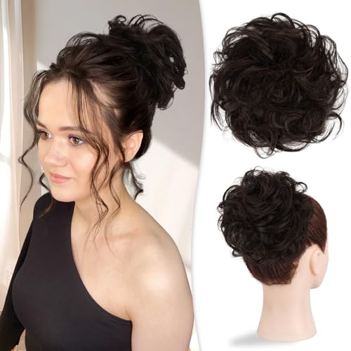 RUWISS Large Messy Bun Hair Piece 100% Human Hair Layered