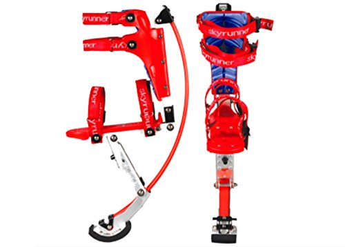 Skyrunner Kids/Child Youth Kangaroo Shoes Jumping Stilts Fitness Exercise (88-132lbs/40-60kg) (Black) (red)