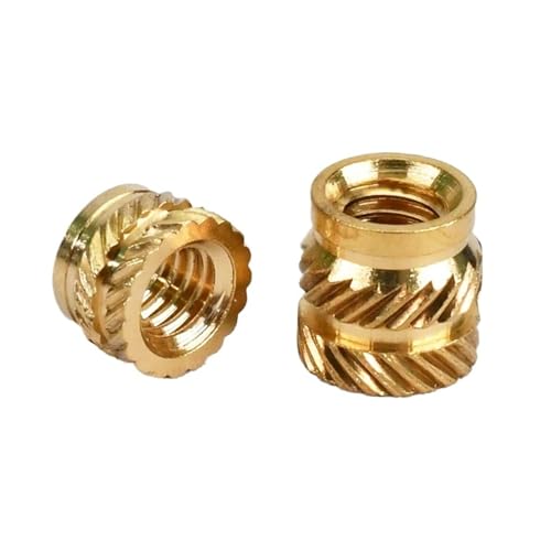 Kangsiyu 5-50個 M1.6 M2 M3 M4 M5 M6 M8 M10 真鍮 ヒートインサート ナット ローレット加工 ホットメルトインサートナット 加熱インサート 3Dプリンターナット ねじナットインサート(長さ2mm、M2(OD3.5mm)