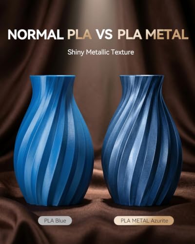 Image of SUNLU Metal PLA Filament Bundle 1.75mm, Black+Bronze+Brass Gold+Azurite | Metallic Shiny 3D Printer Filament with Actual Metal Filled, High Gloss Finish, Easy to Print, 2.2lbs Spool for FDM Printers