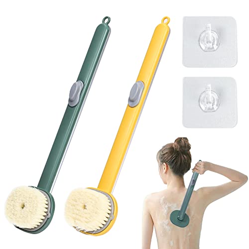 LLGL Lot de 2 brosses de bain liquide avec manche longue et amovible pour le corps avec distributeur de savon - Brosse de bain à manches longues - Brosse de douche pour nettoyage en profondeur Cover