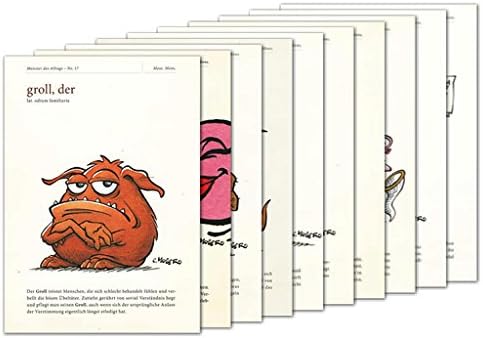 Set of 10 postcards A6 + + + Mix Set No 1 of modern times + + + 10 Funny Monster of Everyday Life + + + Moser, Christian