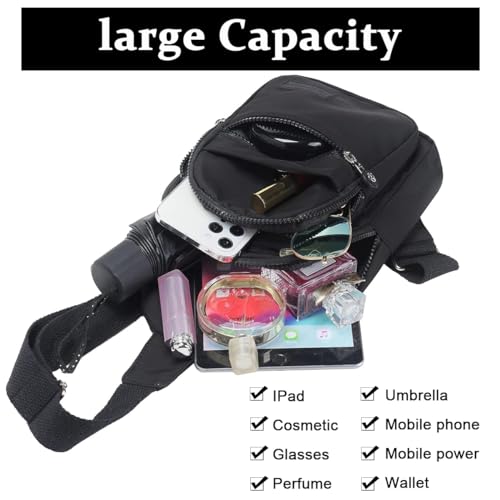 Image of PALAY Nylon Crossbody Bag Multi Layer Shoulder for Travel Hiking | Comfortable Carry, Easy Access, Nylon Build, Multiple Compartments, Shoulder Strap, Travel Ready, Customer Support