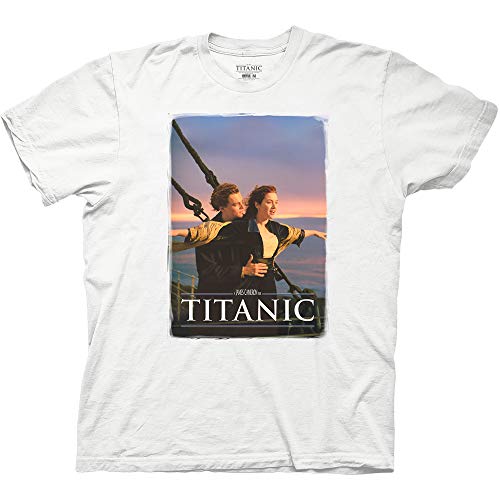 Ripple Junction Mens Titanic Leonardo Dicaprio T-Shirt - Titanic Movie Mens Fashion Shirt - Titanic Tee (White, X-Large)