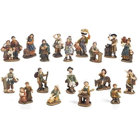 Articoli religiosi by Paben Juego de 18 figuras de pesebre de resina de 7 cm Cover