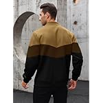 HYPESTFIT Mens Lightweight Jacket Casual Bomber Jacket Color Block Varsity Coat - Image 3