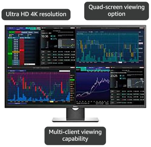 Image of Dell 43 inch P4317Q Ultra HD 4k Multi Client Monitor, Black /Silver